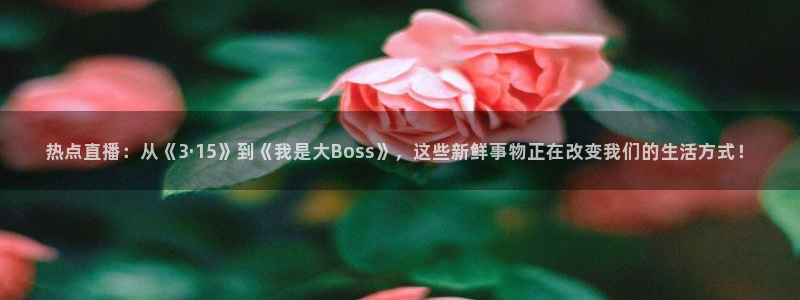 nba在线直播免费观看直播蜘蛛直播：热点直播：从《3·15》到《我是大Boss》，这些新鲜事物正在改变我们的生活方式！